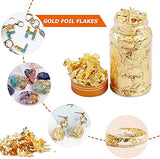 Gold Foil Flakes for Resin, Yibeishu10 Colors Metallic Foil Flakes,Gilding Flakes for Nails, Crafts (Gold, Silver, Copper, Black, Green, Blue, Blue Yibeishu