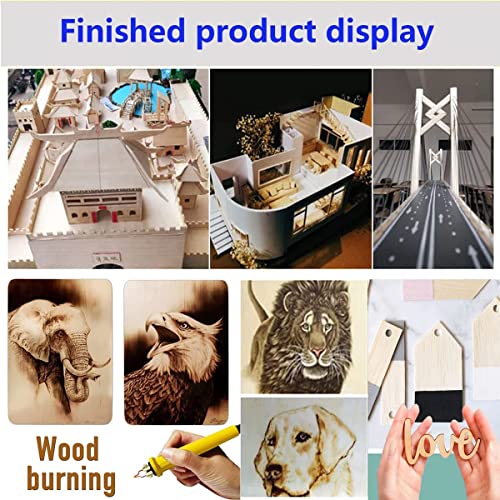 Unfinished Wood Pieces,18 Pack Basswood Sheets 1/16 Thin Plywood Wood Sheets for Crafts,Perfect for Architectural Models, Wooden DIY Ornaments, Cassny