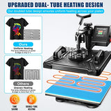 WHUBEFY Heat Press,8 in 1 Multifunctional Tshirt Printing Machine 15"x12" Digital Industrial Heat Transfer Machine,Swing Away Sublimation Heat Press Whubefy