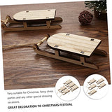 VOSAREA 5pcs Sled Unfinished Wood Rnaments Christmas Sleigh Cutouts Christmas Tree Hanging Ornament Tabletop Wood Sleigh Miniature Sleigh Christmas VOSAREA