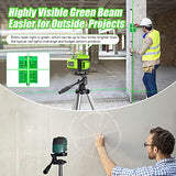 Laser Level Self Leveling - Elikliv 200ft Outdoor Robust Indoors 4D Green Cross Line Laser Level 4x360 Horizontal Vertical Dual-beam Lasers for DIY Elikliv