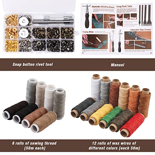 LOKUNN Leather Tooling kit, Leather Crafting Tools and Supplies Kit, Leather Working Tools, Leather Crafting Kit, Leather Sewing Tool Kit for LOKUNN