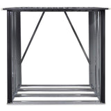 Hanover Indoor or Outdoor Steel Firewood Rack, Weather Resistant Open Wood Shed with Sloped Roof for Firewood, Pellet, or Lumber Storage, 5.3-Ft. x Hanover