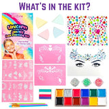 GirlZone Unicorn and Jewels Face Painting Kit, Amazing Face Paint Set with Face Gems, Brushes, Face Paint Stencils and a Kids Face Paint Lookbook to GirlZone