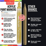 VHEONET Acrylic Paint Pens, 12 Pack (3 Black 3 White 3 Gold 3 Silver) 3mm Permanent Painting Markers DIY Craft for Rock Ceramic Glass Wood Plastic VHEONET