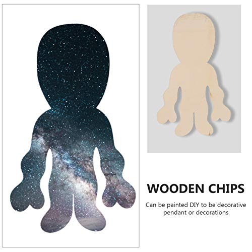 Home Decor Decor Decoration 27pcs Unfinished Wood Space Slices Blank Wood Astronaut Discs Spaceship Alien Chips DIY Arts Crafts for Space Themed EXCEART