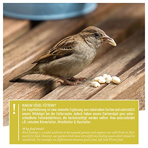 Wild Animal Heart XL Wooden Birdhouse with Weatherproof Metal Roof - Solid Wood Wall Bird Feeding House for Birds - Hanging Bird Feeding House wildtier herz