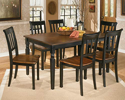 Signature Design by Ashley Owingsville Rustic Farmhouse Dining Room Table, Black & Brown - WoodArtSupply