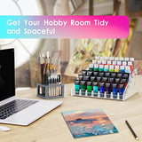 ARFETIGO 6 Layer Acrylic Paint Organizer&Paint Brush Holder Snap-on Design Easy Assembly Paint Storage Rack for Acrylic Craft Hobby Miniature Model ARFETIGO