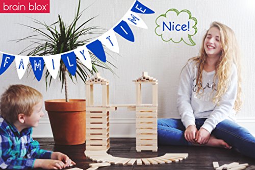 Brain Blox Natural Wooden Blocks for Kids Ages 4-8 - Montessori Blocks for Hands-on Learning - STEM and Architecture for Kids (300 Building Blocks) Brain Blox