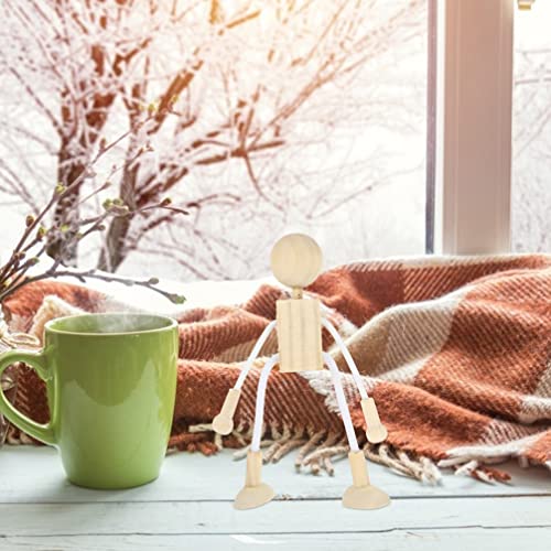 SEWACC Peg Dolls 6pcs Unfinished Kids Wood Dolls Craft Wood Cartoon Figures DIY Wood Toys Painting Toys Doll House Furniture Wood SEWACC