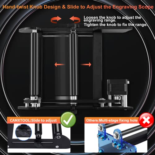 Laser Rotary Roller, Laser Engraver Y-axis Rotary Roller for Cylindrical Objects of Different Sizes and Longer Objects, Compatible with Most CNC - WoodArtSupply