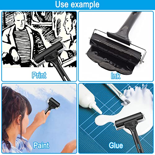 Rubber Roller, Ideal for Anti Skid Tape Construction Tools, Print, Ink and Stamping Tools (2.5-Inch, Black) Yorwe