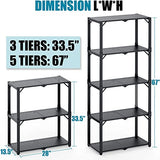 Hastatii 3-Shelf Storage Shelving Unit Metal Rack Heavy-Duty 28"x13.5"x33.5" for Garage, Kitchen and Bedroom Layers Increased Black Hastatii
