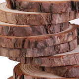 Ciieeo 5pcs Round Wooden Slices Unfinished Wood Discs for DIY Crafts Tree bark Wood Slices DIY Wood Mini Wooden Clips Wood Slices for Crafts with Ciieeo