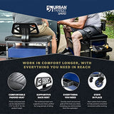 URBANTRANSIT The Beast Heavy Duty Shop Stool with Backrest - 500 Lb Capacity Rolling Stool for the Garage with Tool Storage, Cupholder and 360 Degree URBANTRANSIT