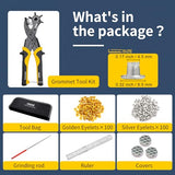 XOOL 2 in 1 Leather Hole Punch Eyelet Tool Kit, Metal Eyelets for Fabric, Hole Puncher, Grommet Pliers, for Shoes Leather Clothes Belt XOOL