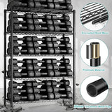 REIBII Storage Shelves with Wheels, Wire Shelving Unit with Wheels, 75.6"H Heavy Duty Shelving, Metal Shelves for Storage, Pantry Shelves for REIBII