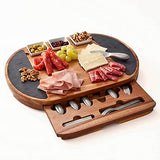 Premium Oval Charcuterie Board Cheese Board Set: Acacia Wood, Stainless Steel Knives - Christmas Gifts for Women, House Warming Gifts Ideas, New Real Life Living