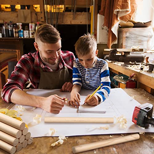 Yulejo 1 x 12 Inch Dowel Rods Wood Sticks Wooden Dowel Rods Round Unfinished Hardwood Sticks Wooden Dowels for Crafts DIY (12) Yulejo