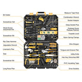 DEKOPRO 228 Piece Socket Wrench Auto Repair Tool Combination Package Mixed Tool Set Hand Tool Kit with Plastic Toolbox Storage Case DEKOPRO