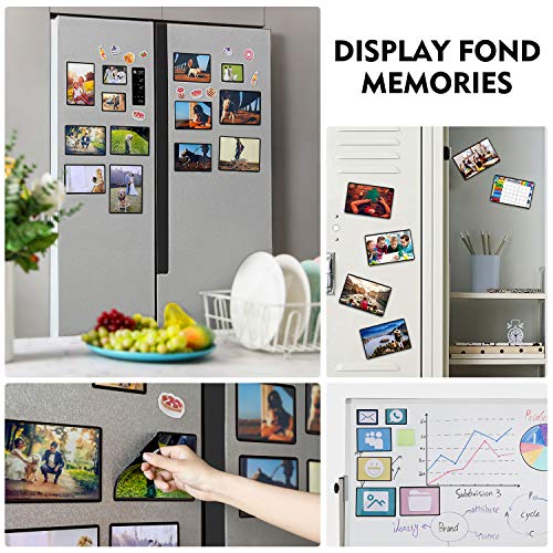 Magicfly Pack of 15 Magnetic Picture Frame with Clear Pocket, 4 x 6 Inches Refrigerator Photo Holder for Fridge Office Cabinet Locker, Black Magicfly