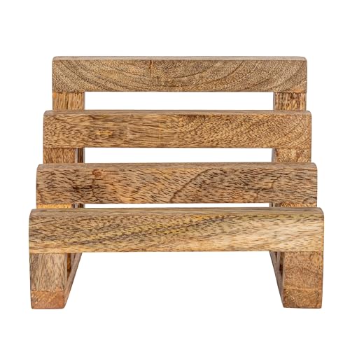 Creative Co-Op 6 Inches Mango Wood Cutting Board 3 Sections for Kitchen, Natural Stand - WoodArtSupply