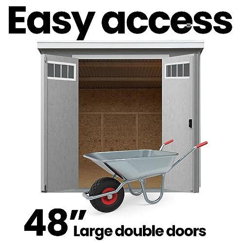 Handy Home Products Highland 8x6 Modern Wooden Storage Shed Handy Home Products