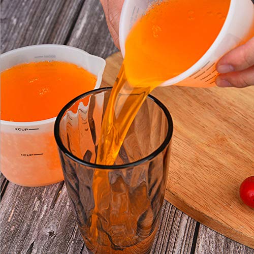 2-piece Set Of 500ml And 250ml Silica Gel Measuring Cup, Reusable Silica Gel Non Stick Cup, Suitable For Mixed Debugging, Pouring, Epoxy Resin - WoodArtSupply