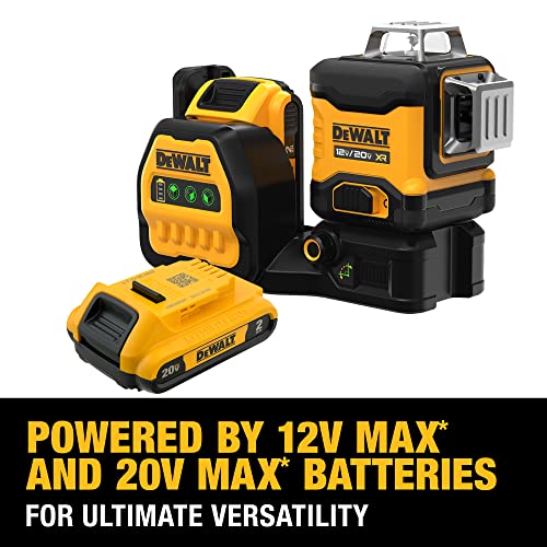 DEWALT 20V/12V MAX Laser Level Kit, 3 x 360, Green (DCLE34030G) - WoodArtSupply