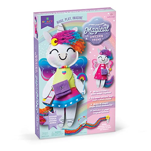Craft-tastic —Make a Unicorn Friend Craft Kit — Learn to Make Easy-to-Sew Stuffie with Clothes & Accessories — Ages 4+ Craft-tastic