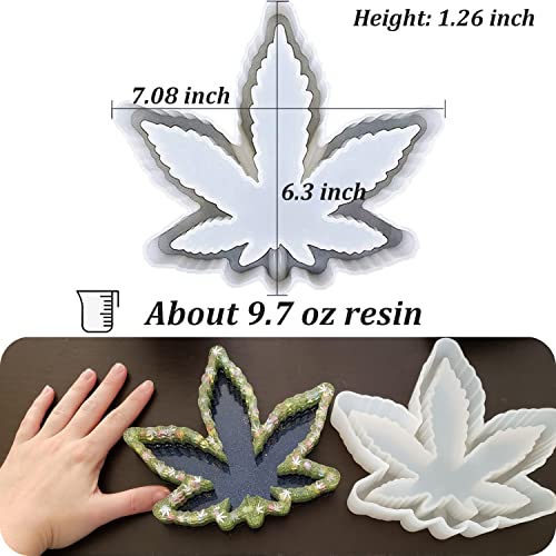 Ashtray Mold for Resin, Large Leaf Silicone Mold for Epoxy Resin, Maple Leaf Rolling Tray for Jewelry Storage Box, DIY Craft Gift, Home Decoration Vastsoon