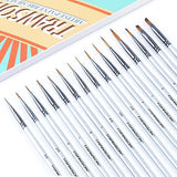 Transon Fine Detail Paint Brush Set 15pcs for Miniature Models Craft Painting Body Painting with Acrylic Gouache Watercolor Tempera and Oil Paint TRANSON