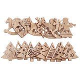 Anneome 54pcs Christmas Wood Chips Wooden Ornaments Christmas Decorations Kids Wooden Toys Kidcraft Playset Unfinished Xmas Cutouts Wooden Snowflake Anneome