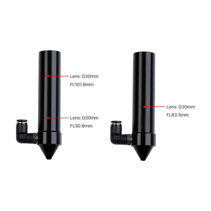 Cloudray C Series Head Fit to focus Lens D18 FL38.1& Dia.20mm FL.50.8/63.5/101.6 mm & Mirror Dia 25mm Replacement Part for CO2 Laser Engraver - WoodArtSupply