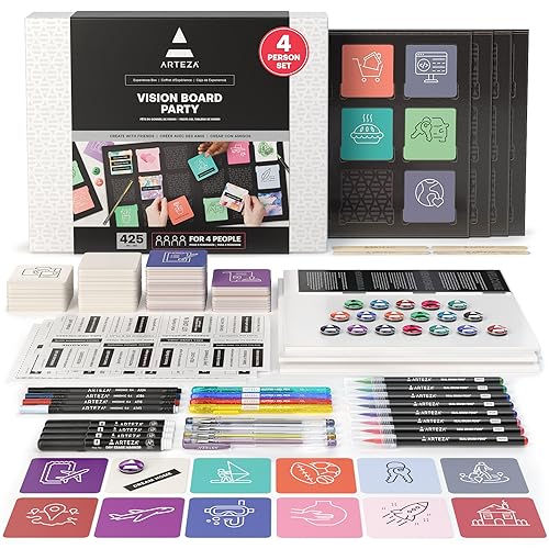 ARTEZA Vision Board Kit, Experience Box | Creative Art & Craft Set for Goal Setting, Party Kit for Group Activities, Business Planning, Personal ARTEZA