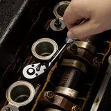 DURATECH 3/8" Drive Flex-Head Ratchet, 72-Tooth Ratchet Wrench, Quick-release, Reversible Switch, Full-Polished Chrome Plating, Alloy Steel DURATECH