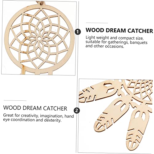 KALLORY 40pcs Wooden Dreamcatcher Xmas Embellishments Ornaments Unfinished Christmas DIY Dreamcatcher Hanging Ornaments Wood Crafts for Kids DIY KALLORY