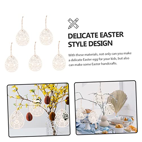 BESPORTBLE 5pcs Easter Ornaments Easter Wooden Egg Cutouts Easter Bunny Embellishments Unfinished Bunny Cutouts BESPORTBLE