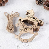 MAGICLULU 20pcs Unfinished Rocking Horse Wood Slice Hollow Wooden Horse Pattern Cutouts Hanging Wooden Horse Christmas Tree Ornament for Christmas MAGICLULU