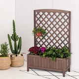 Aivituvin Planter with Trellis Raised Garden Bed Large Garden Box Outdoor for Flower Standing Vertical Lattice Panels for Vine Aivituvin
