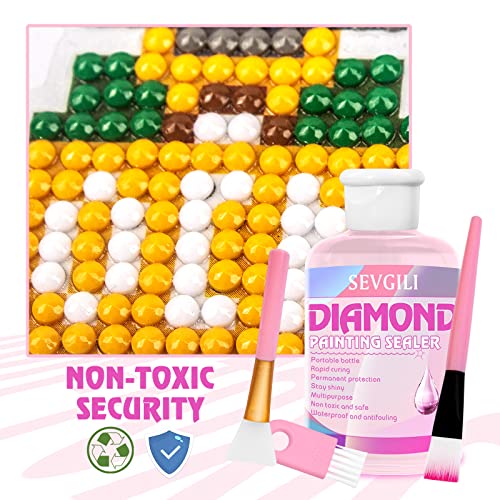 sevgili Diamond Painting Sealer Kits 240ML with Brushes, Diamond Art Sealer Puzzle Glue Diamond Painting Accessories and Tools,Diamond Painting Kits sevgili