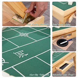 GSANEI Mahjong Folding Table with Drawers,Wood Square 4 Player Domino Card Game Table with Green Felt and Cup Holders for Table, Board Game, Camping GSANEI