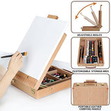69 Pcs Artists Painting Set with Wood Box Easel，48×12ML Acrylic Painting Set, Canvas 9x12 inches, Wood Palette, Palette Knife Art Supplies, Paint Set Senmink