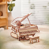ROBOTIME AMK81 Magic Piano 3D Wooden Puzzle - Elegant Mechanical Music Box Kit for Adults ROBOTIME