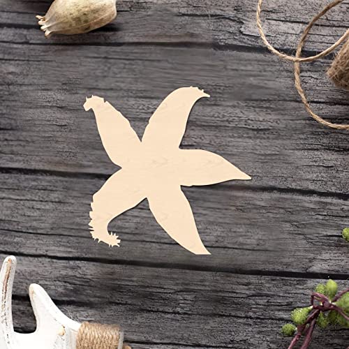 Starfish Cut Starfish-Unfinished Starfish Wood Craft,Unfinished Wooden Cutout Art,DIY Wood Sign, Inspirational Farmhouse Wall Plaque,Rustic Home Arupkeer