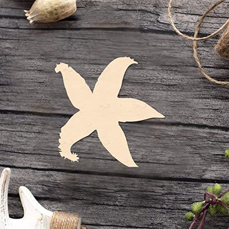 Starfish Cut Starfish-Unfinished Starfish Wood Craft,Unfinished Wooden Cutout Art,DIY Wood Sign, Inspirational Farmhouse Wall Plaque,Rustic Home Arupkeer