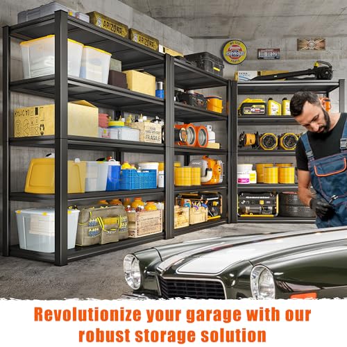 Raybee Garage Shelving Heavy Duty Storage Shelves Load 2050LBS Adjustable Heavy Duty Shelving Unit Industrial Metal Shelves for Storage Rack，Basement Raybee
