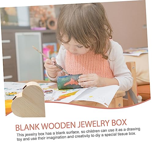 DECHOUS 5pcs Box Wooden Diy Unfinished Wooden Kids Jewelry Organizer Wooden Unfinished Wood Toys Kids Educational Toys Kids Toy Childrens Toys Toy's DECHOUS