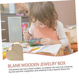 DECHOUS 5pcs Box Wooden Diy Unfinished Wooden Kids Jewelry Organizer Wooden Unfinished Wood Toys Kids Educational Toys Kids Toy Childrens Toys Toy's DECHOUS